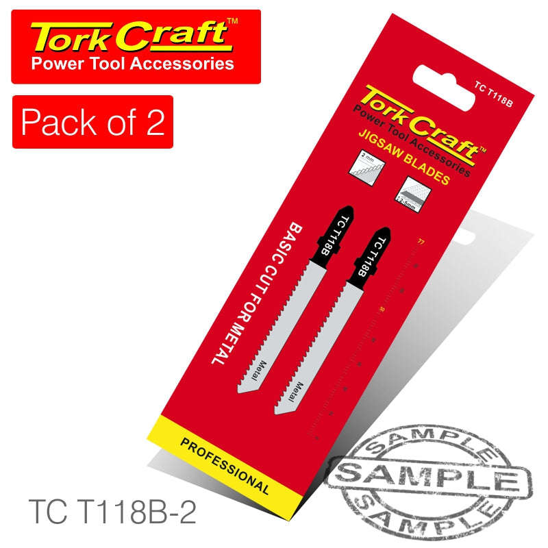 Tork Craft T-Shank Jigsaw Blade For Metal 2Mm 12Tpi 75Mm 2Pc