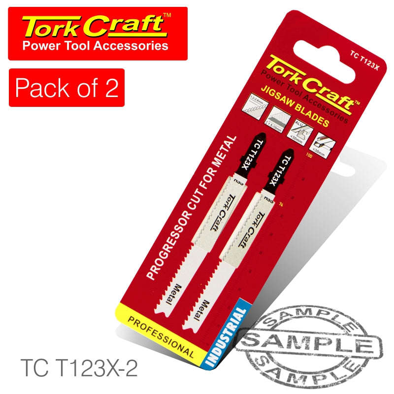 Tork Craft T-Shank Jigsaw Blade For Metal 1.2 - 2.6Mm 10Tpi 100Mm 2Pc - DEFAULT TITLE