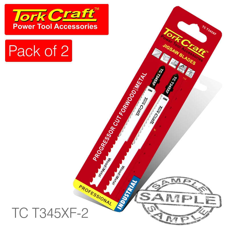 Tork Craft T-Shank Jigsaw Blade For Metal/Wood 2.4-5Mm 5Tpi 132Mm 2Pc - DEFAULT TITLE