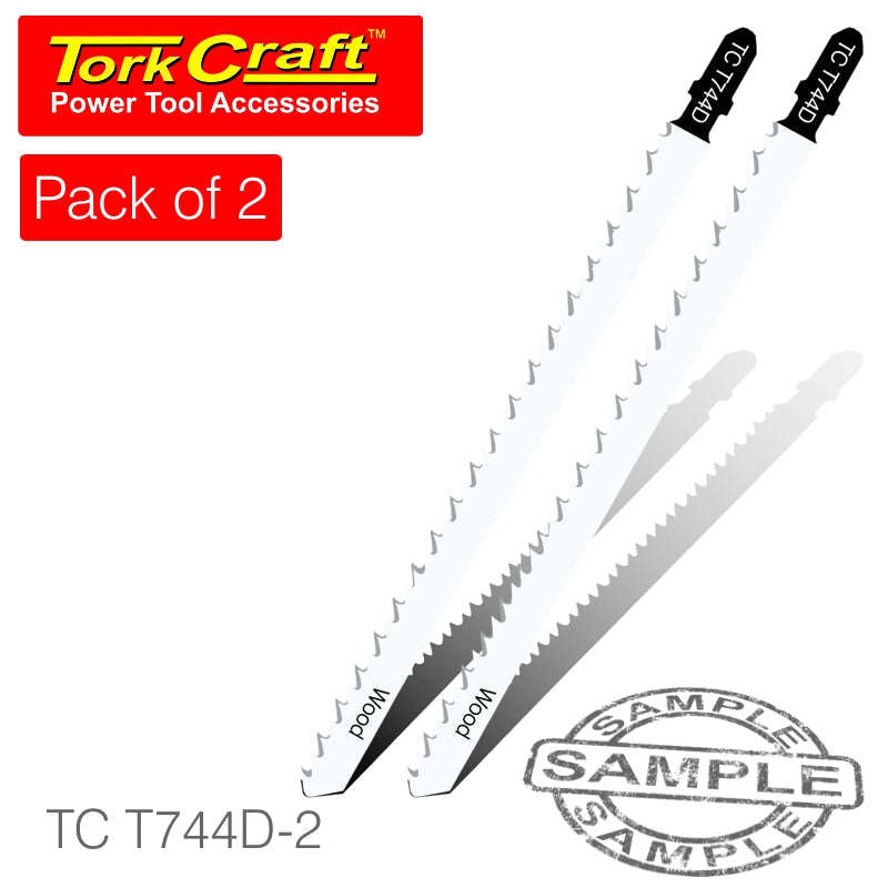 Tork Craft T-Shank Jigsaw Blade For Wood Speed Cutter 4Mm 6Tpi 180Mm 2Pc - DEFAULT TITLE