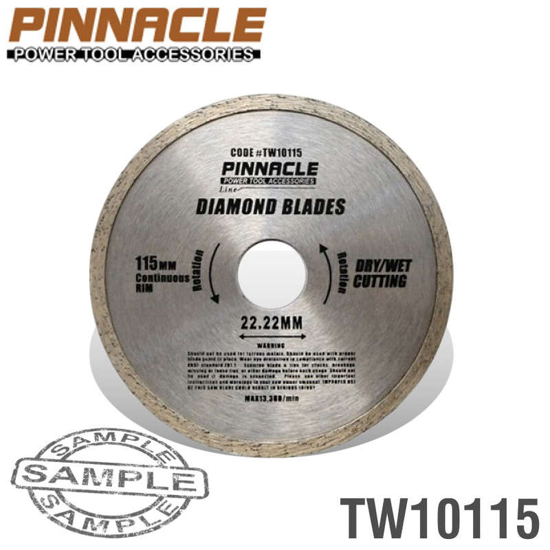 Diamond Blade Cont.Rim 115X22.22Mm Pinnacle - DEFAULT TITLE