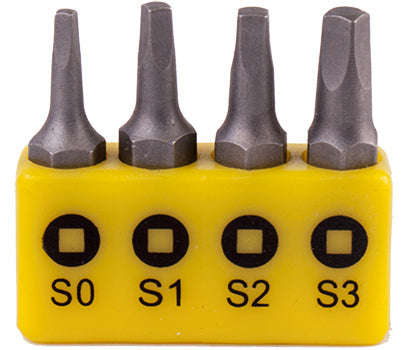 Tork Craft Screwdriver Bit Set Square Recess 4Pce 25Mm Sq0.1.2.3 - DEFAULT TITLE