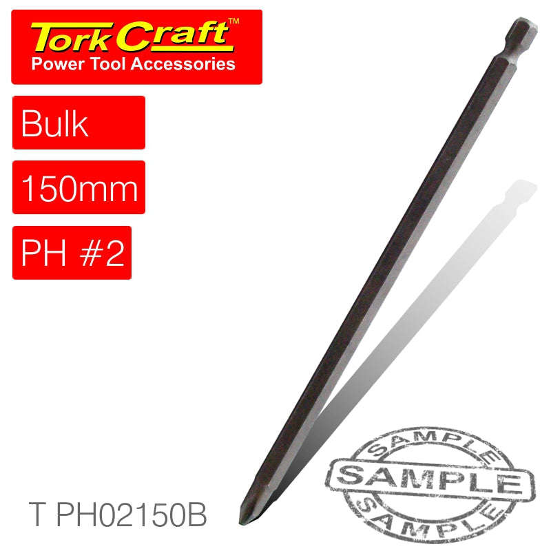 Tork Craft Phillips No.2 Power Bit X 150Mm Bulk - DEFAULT TITLE