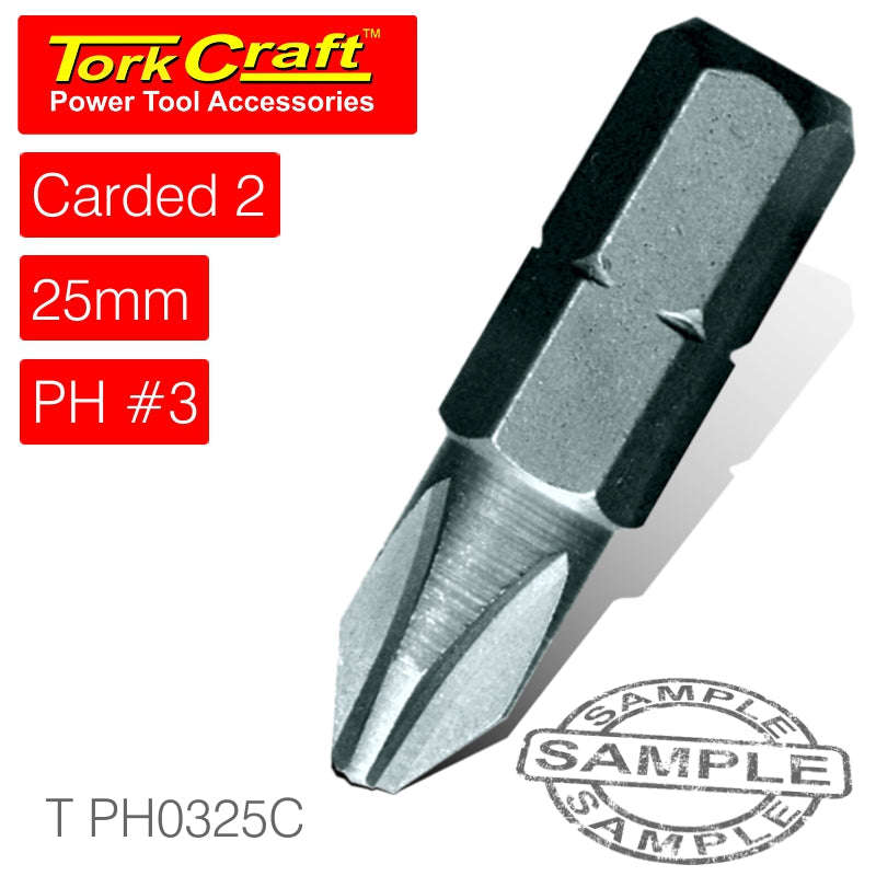 Tork Craft Phil.3 X 25Mm Ins.Bit 2/Card - DEFAULT TITLE