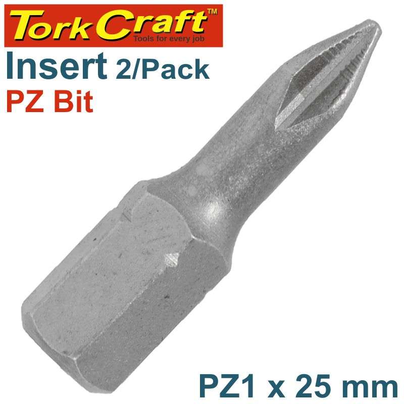 Tork Craft Pozi.1 X 25Mm Ins.Bit 2/Card - DEFAULT TITLE