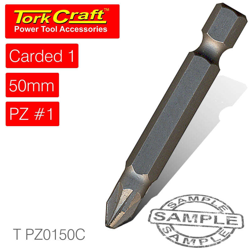 Tork Craft Pozi.1 X 50Mm Power Bit 1/Card - DEFAULT TITLE