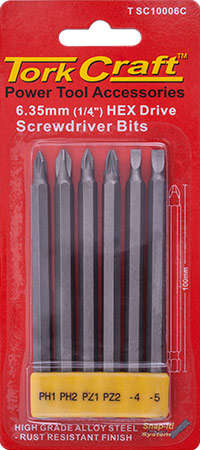 Special - Tork Craft Power Bit Set 6Pce 100Mml - DEFAULT TITLE