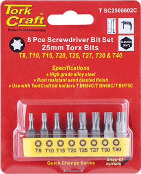 Special - Tork Craft S/Driver Bit Set 8Pce Torx T8-T40 - DEFAULT TITLE