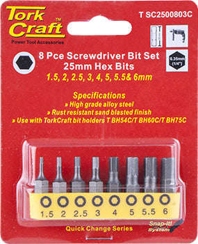 Special - Tork Craft Screwdriver Bit Set 8Pcs H1.5-H6 - DEFAULT TITLE