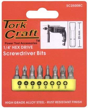 Special - Tork Craft S/D Ins.Bit Set Ph/Pz 8Pce - DEFAULT TITLE