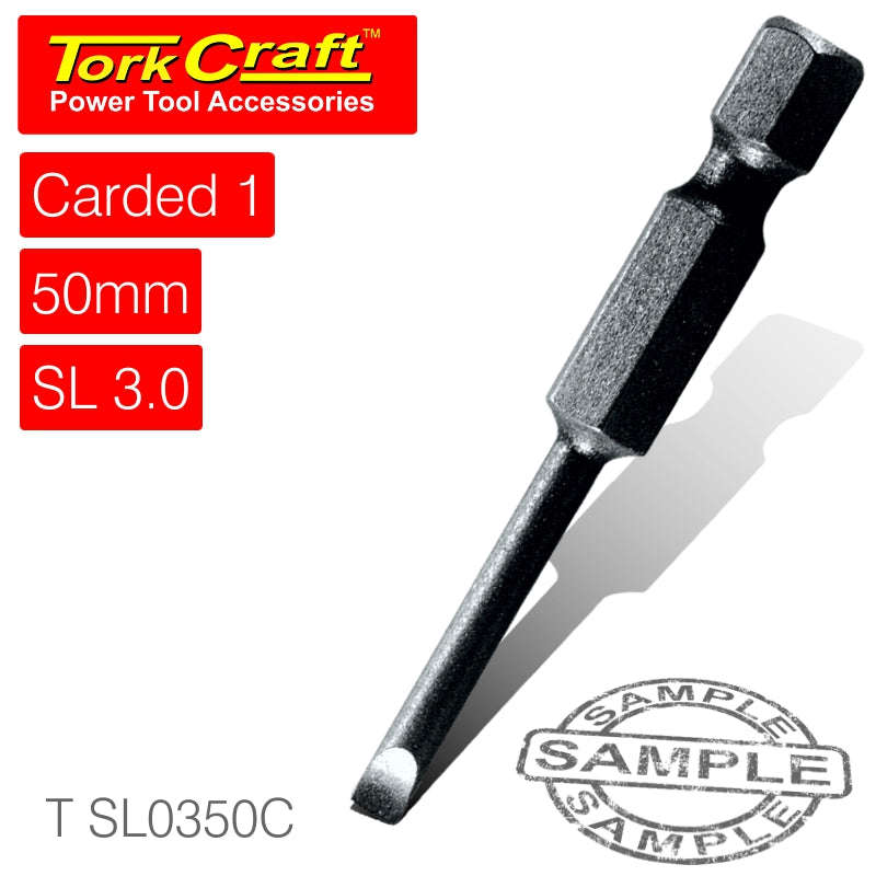 Tork Craft S/D Power Bit 3Mmx50Mm Slotted 1/Card - DEFAULT TITLE