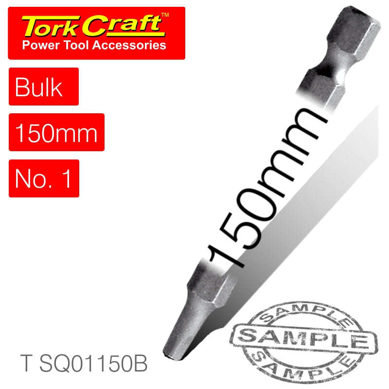 Tork Craft Square Recess Pwr Bit No.1X150Mm Bulk - DEFAULT TITLE