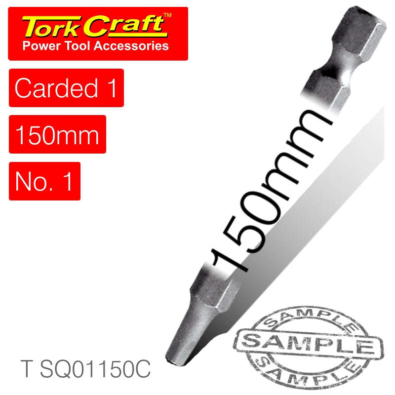 Tork Craft Square Recess Pwr Bit No.1X150Mm 1/Card - DEFAULT TITLE