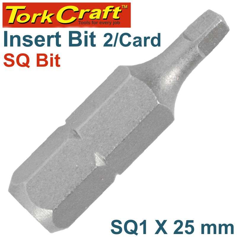 Tork Craft Square Recess Ins. Bit No.1X25Mm 2/Card - DEFAULT TITLE
