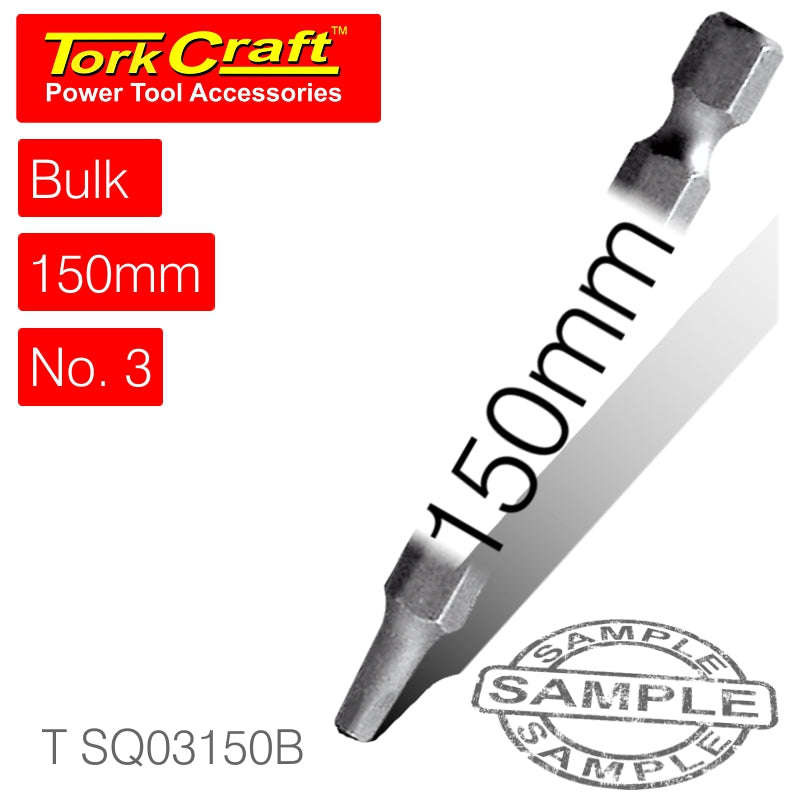 Tork Craft Square Recess Pwr Bit No.3X150Mm Bulk - DEFAULT TITLE