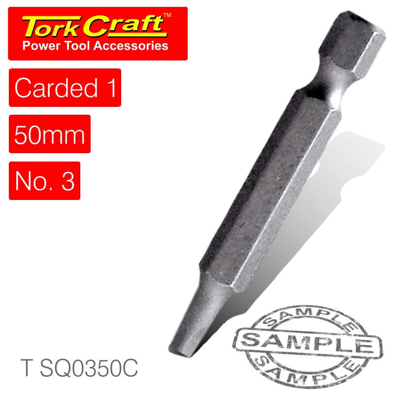 Tork Craft Square Recess Pwr Bit No.3X50Mm 1/Card - DEFAULT TITLE