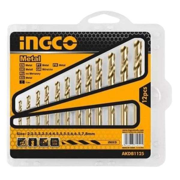 Ingco - Steel Twist Drill Bits Hss - 12 Piece