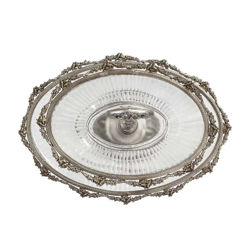 2 Tier Patisserie Server - Silver Oval