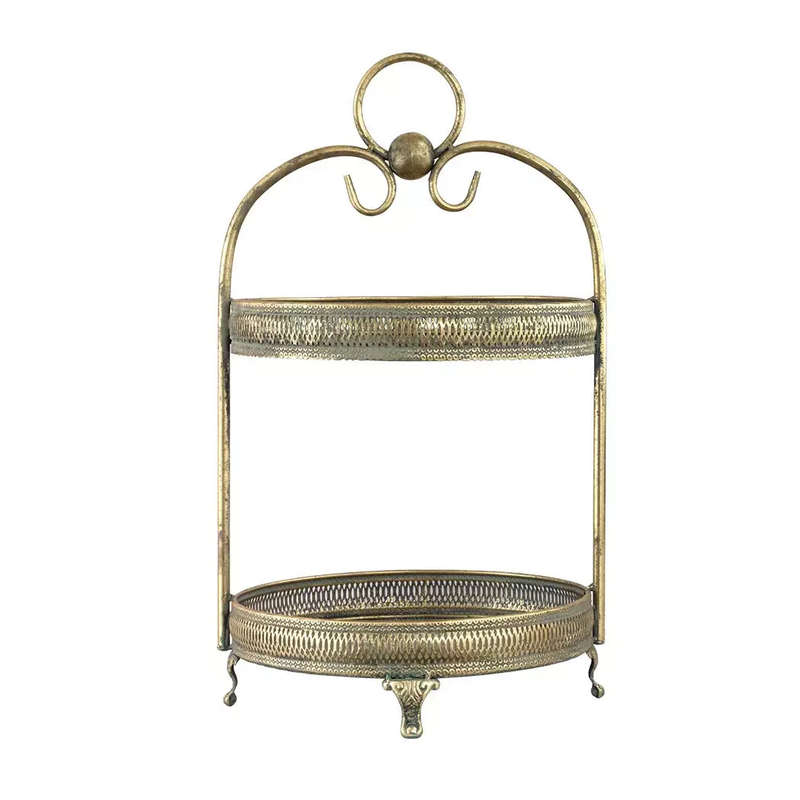 2 Tier Stand - Golden Ball 53cm