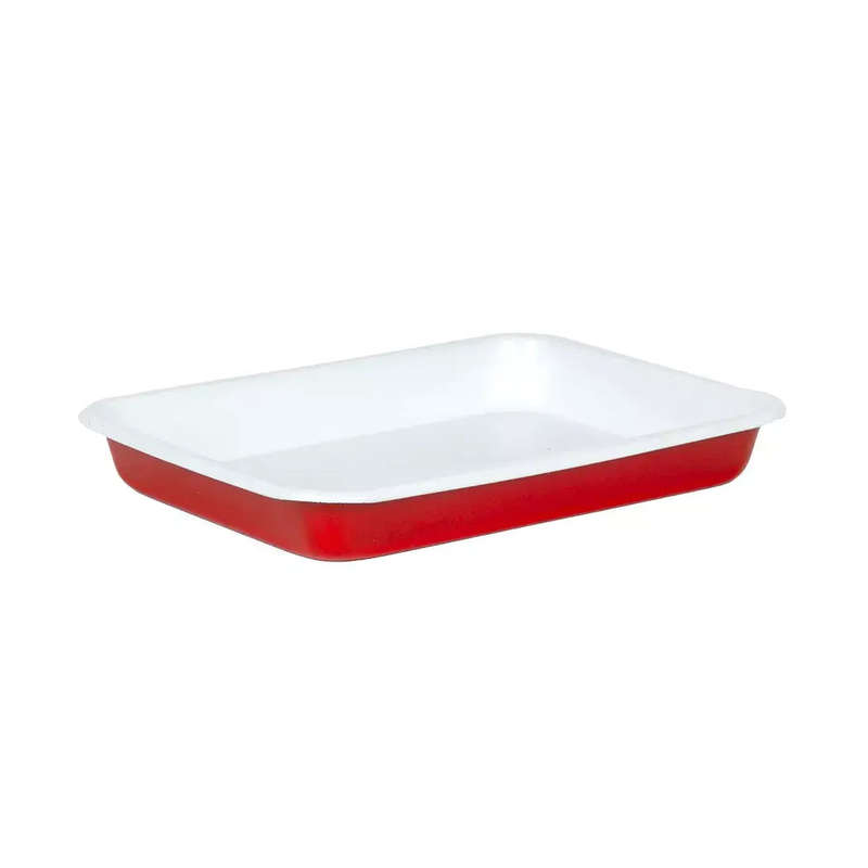 Baking Tray - Enamel Red Bottom 25cm