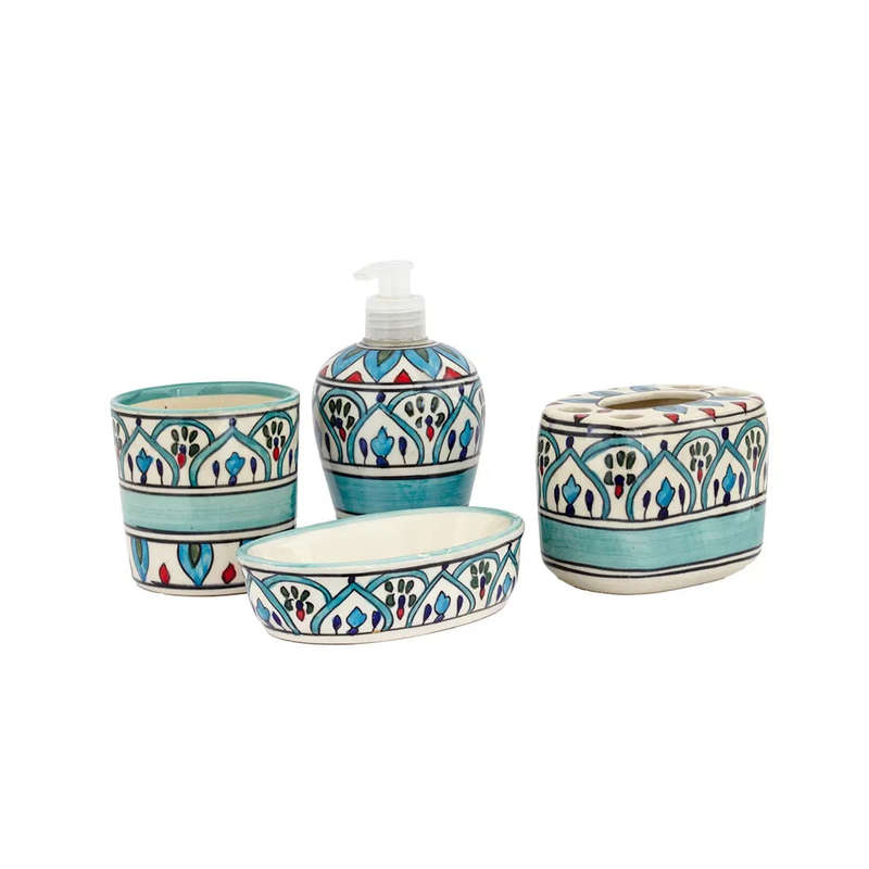 Bathroom Set - Ceramic Light Blues