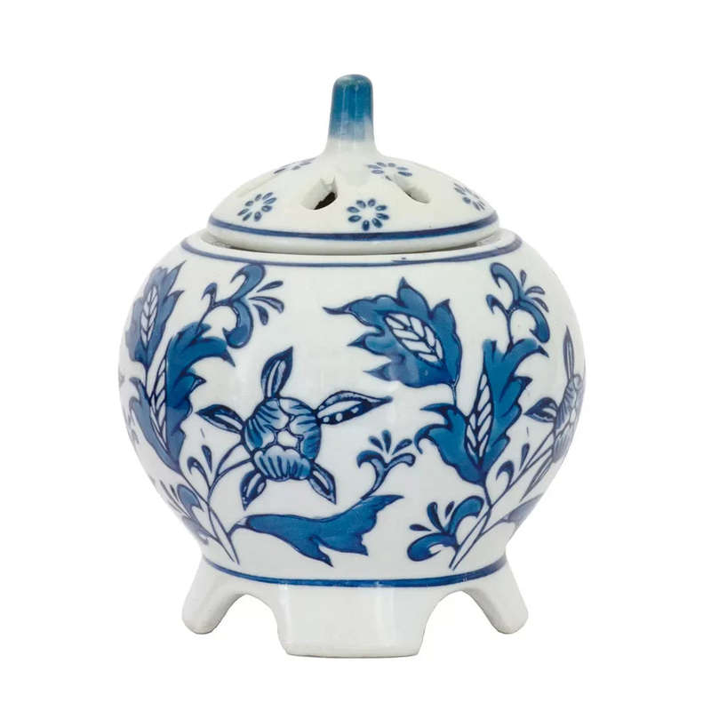 Blue & White Elevated Jar 14cm