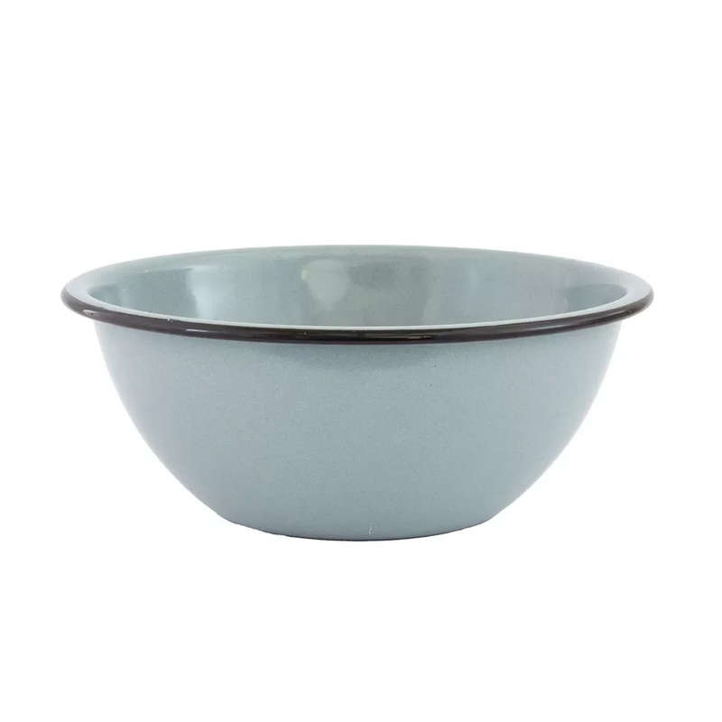 Bowl - Enamel Duckegg Black Rim 22cm