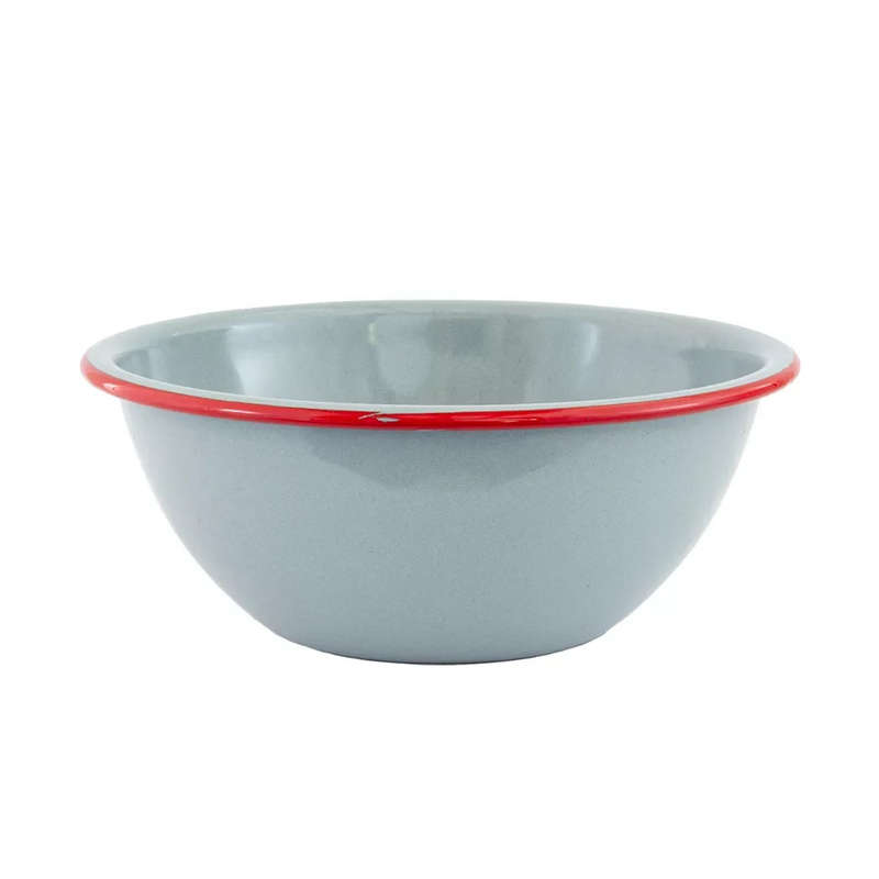 Bowl - Enamel Duckegg Red Rim 22cm