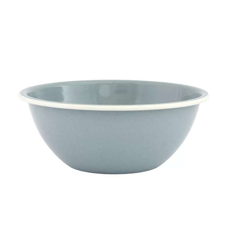 Bowl - Enamel Duckegg White Rim 22cm