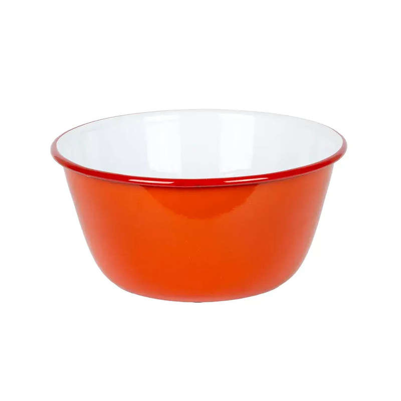 Bowl - Enamel Red Bottom 19.5cm