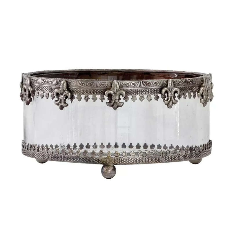 Bowl - Fleur Silver Round