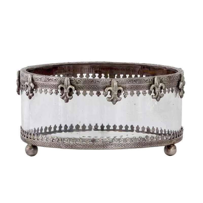Bowl - Fleur Silver Round
