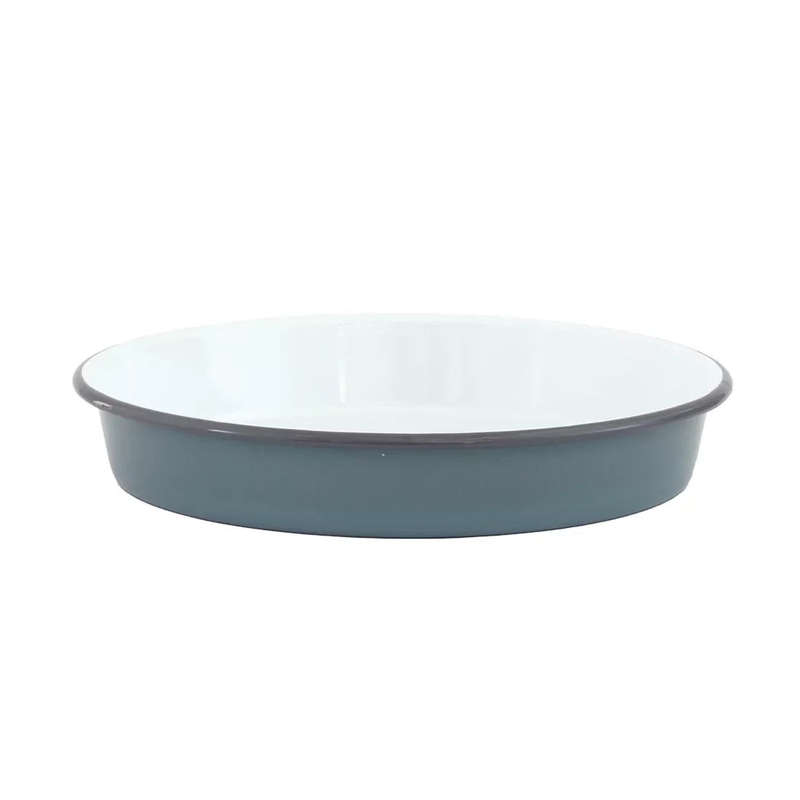 Cake Tin - Enamel Greys 24cm