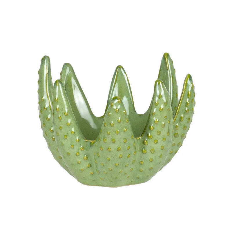 Candle Holder - Green Aloe 10.5cm