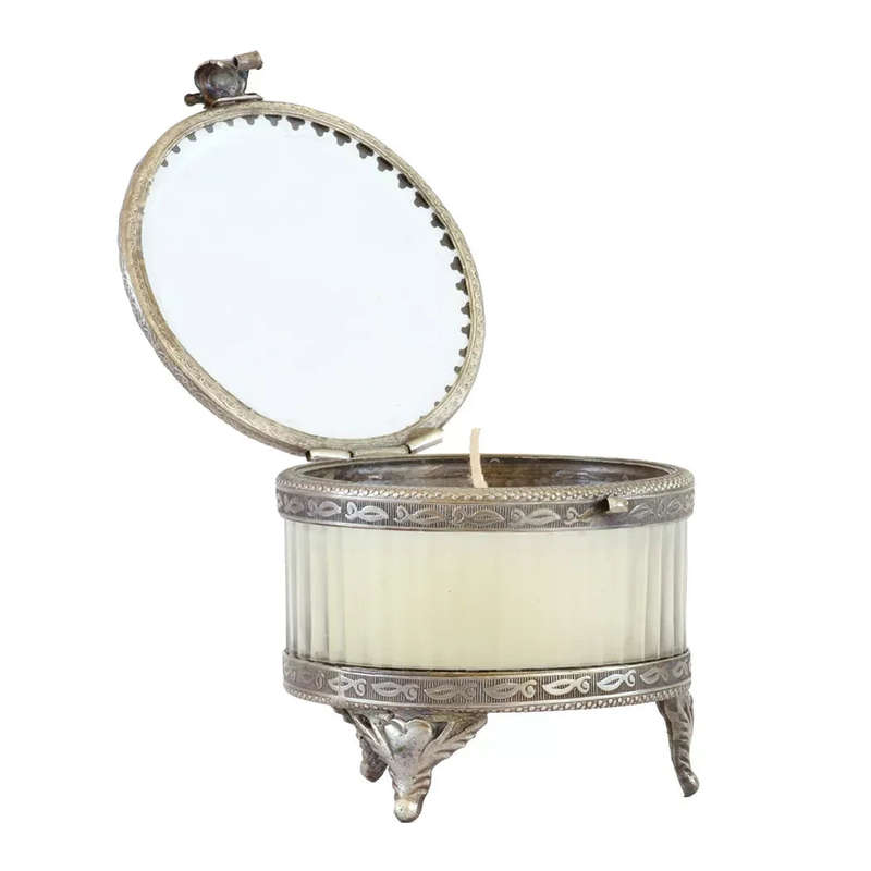Candle - Silver Round Elevated