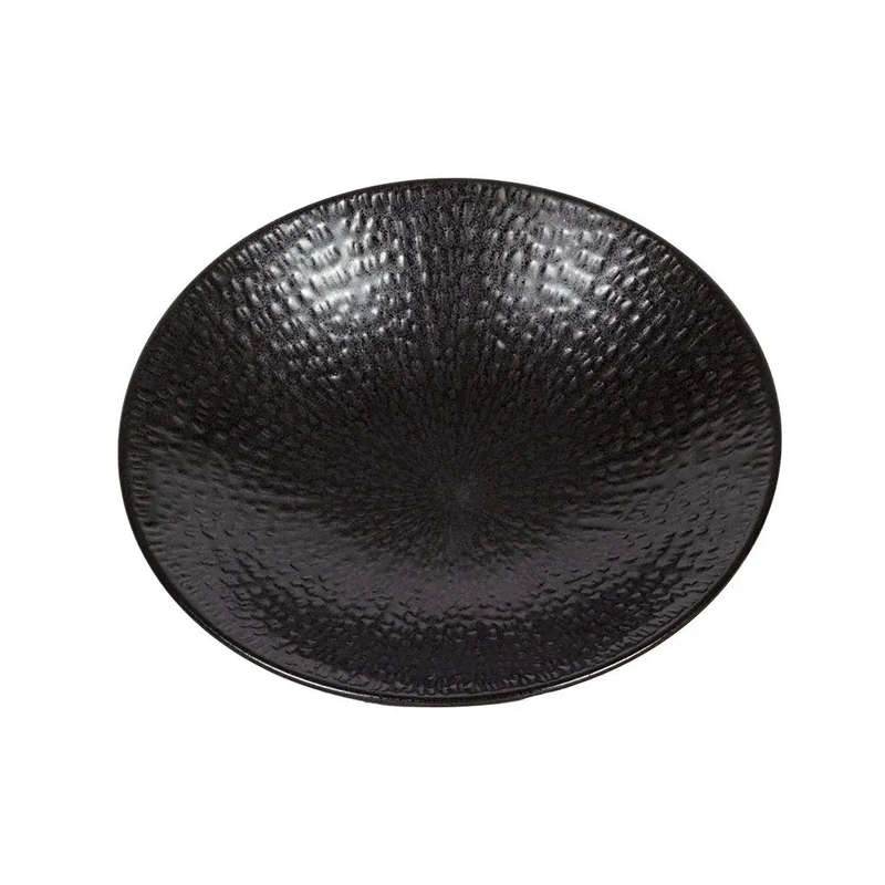 Ceramic Bowl - Elevated Black Textured 27cm