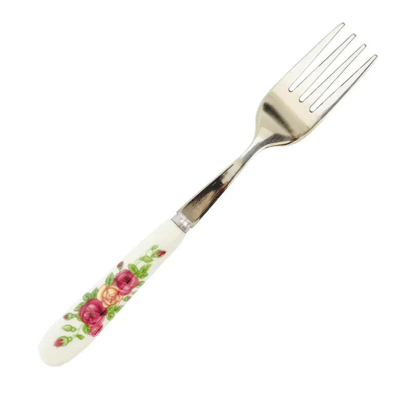 Ceramic Cake Fork - Roses