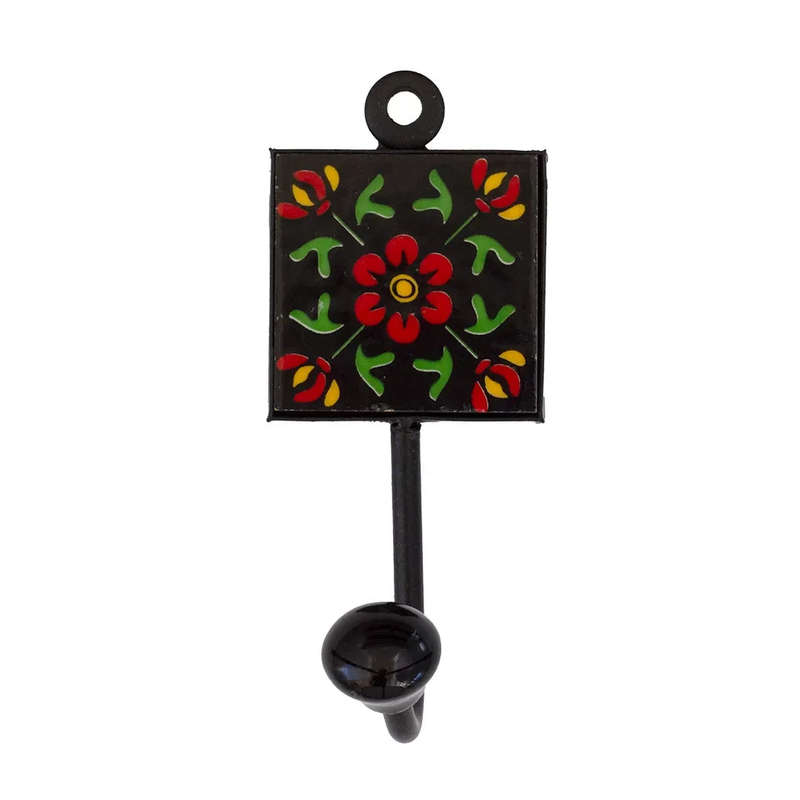 Ceramic Hook - Single Black & Red