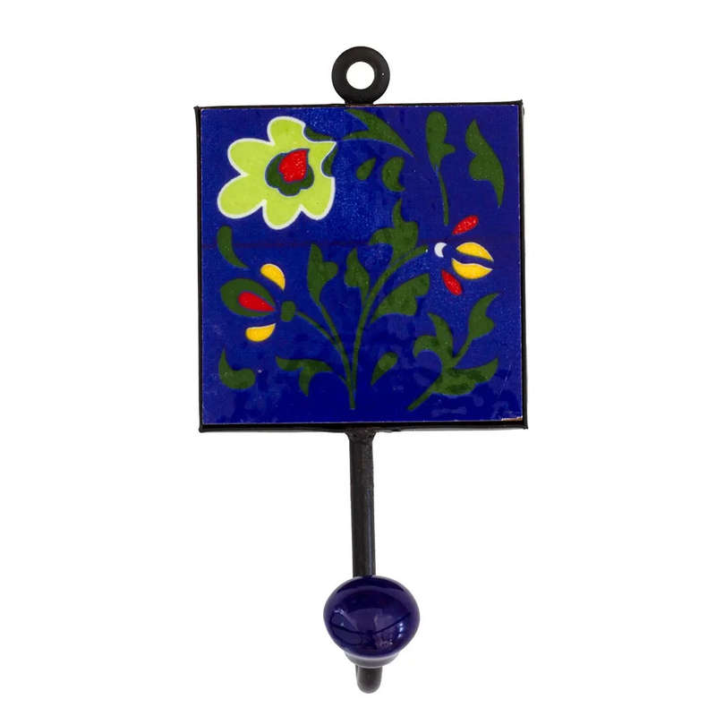 Ceramic Hook - Tile Single Blues No.2