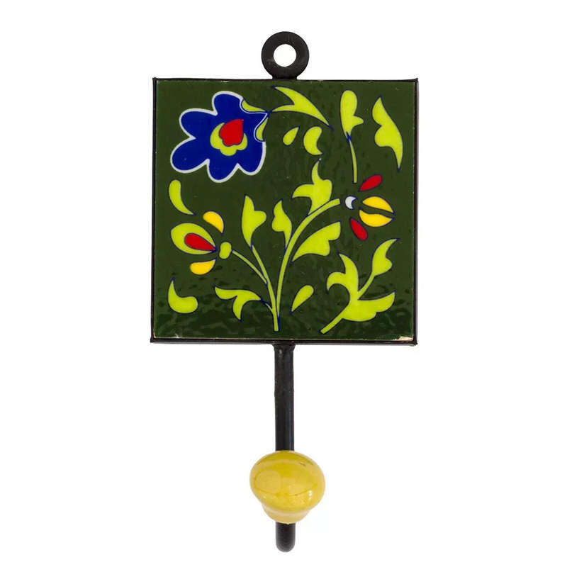 Ceramic Hook - Tile Single Greens
