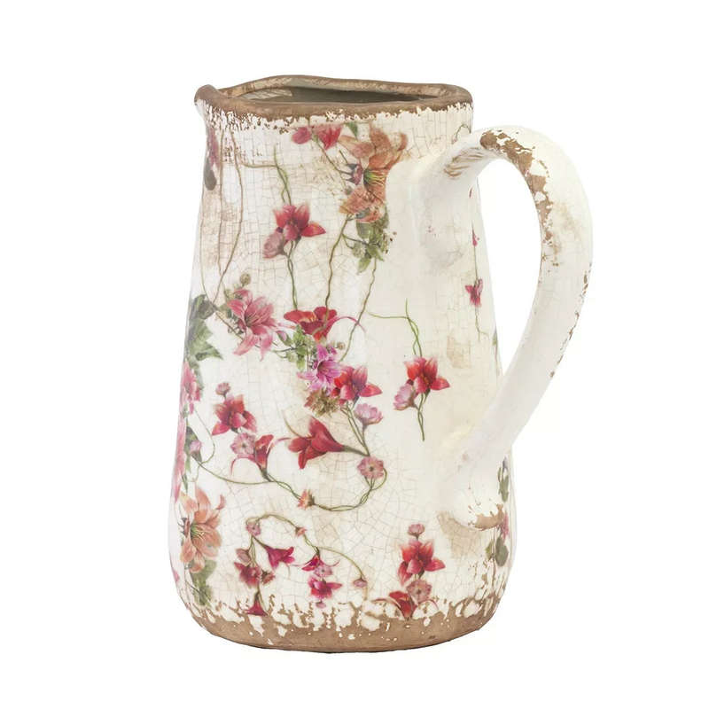 Ceramic Jug - Pink Floral 19cm