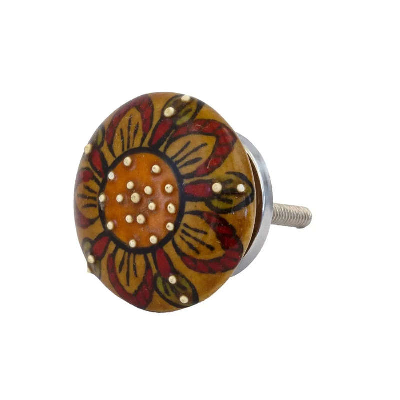 Ceramic Knob - Brown Dots Flats