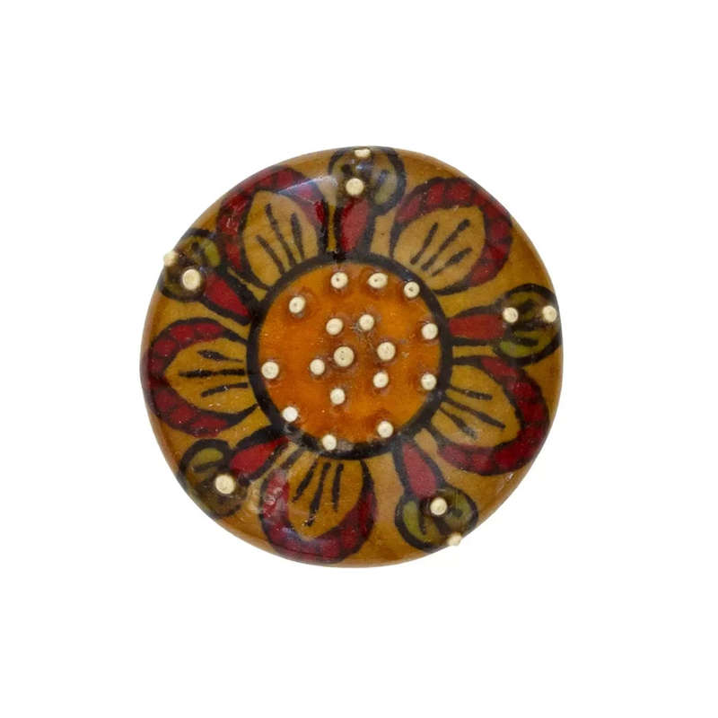 Ceramic Knob - Brown Dots Flats
