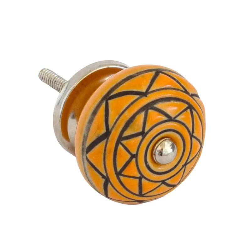 Ceramic Knob - Orange Star