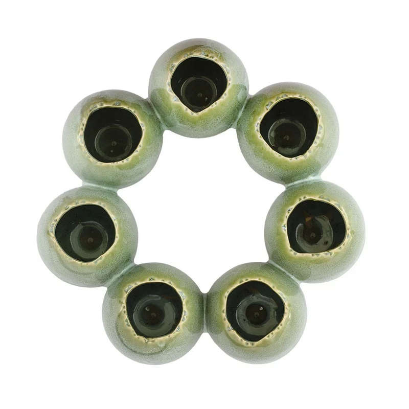 Ceramic Ornament - Large Egg Ring Green