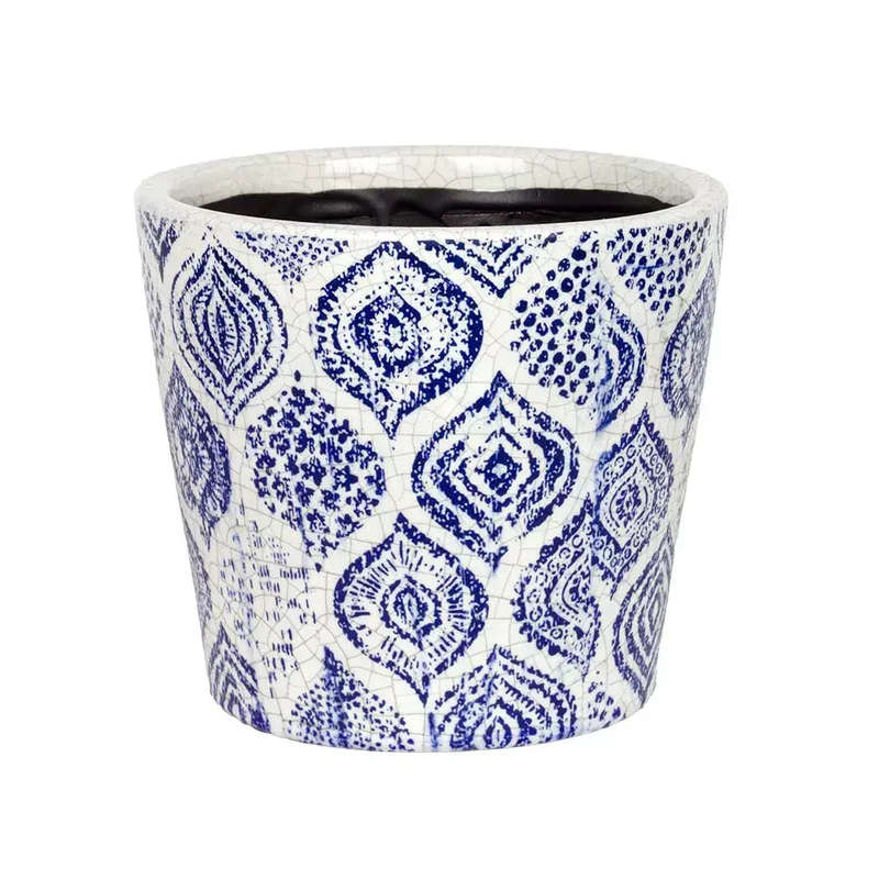 Ceramic Planter - Blue Patterned