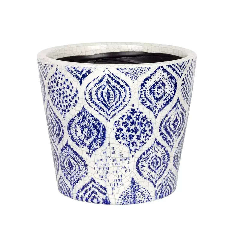 Ceramic Planter - Blue Patterned