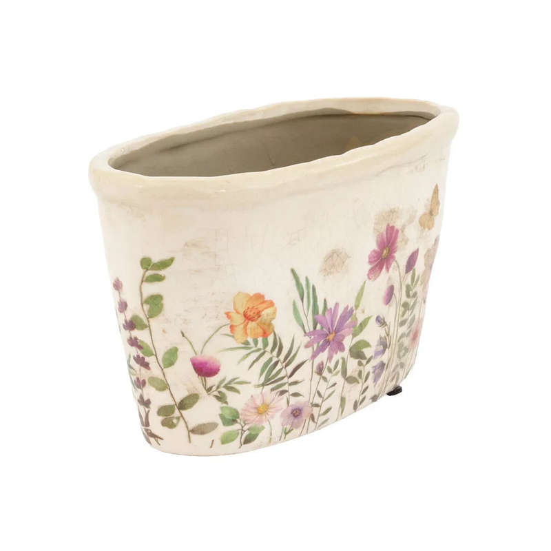 Ceramic Planter - Flowering Oval 11cm