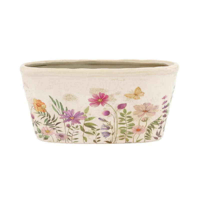 Ceramic Planter - Flowering Oval 11cm