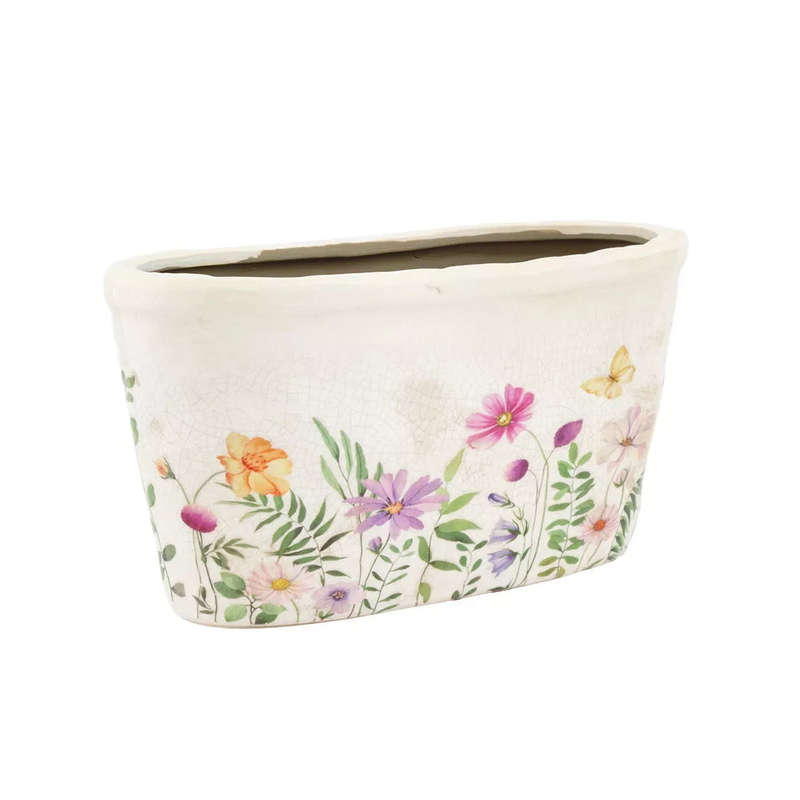 Ceramic Planter - Flowering Oval 13.5cm